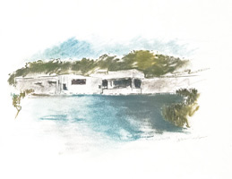 Rio Grande Nature Center Drawing (courtesy of Richard Levy Gallery)